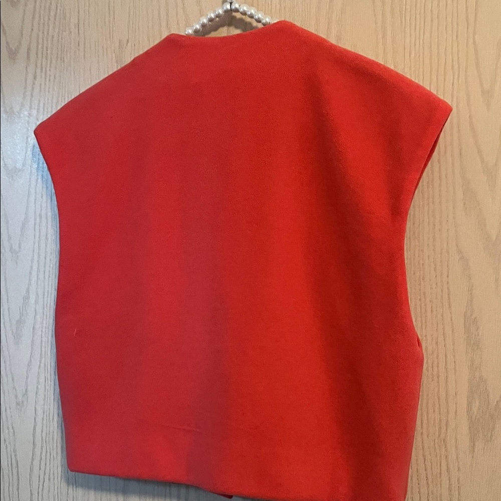 Anne Klein Coral Pink Sleeveless Button Vest - Picture 6 of 8